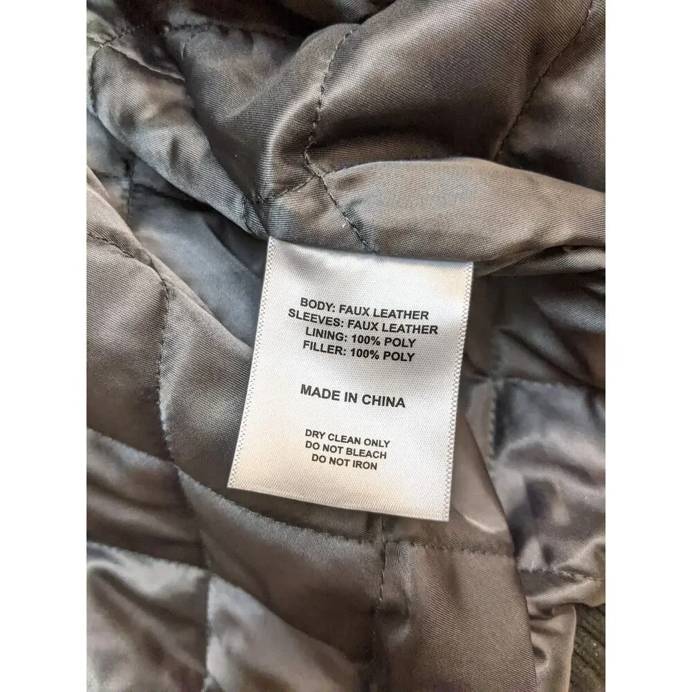Ice Cold Records ICB Mens Jacket L Faux Leather Black Generational Curse, New